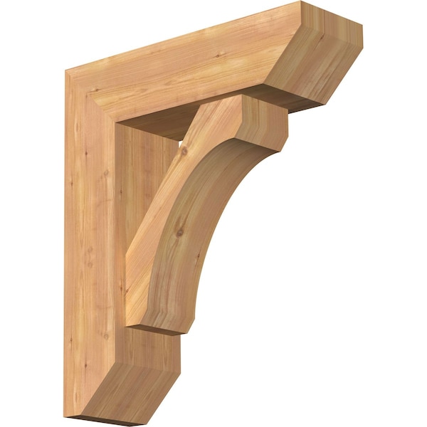 Ekena Millwork Legacy Slat Smooth Bracket w/ Offset Brace, Western Red Cedar, 7 1/2"W x 24"D x 28"H BKT0806X24X28LEC06SWR - main
